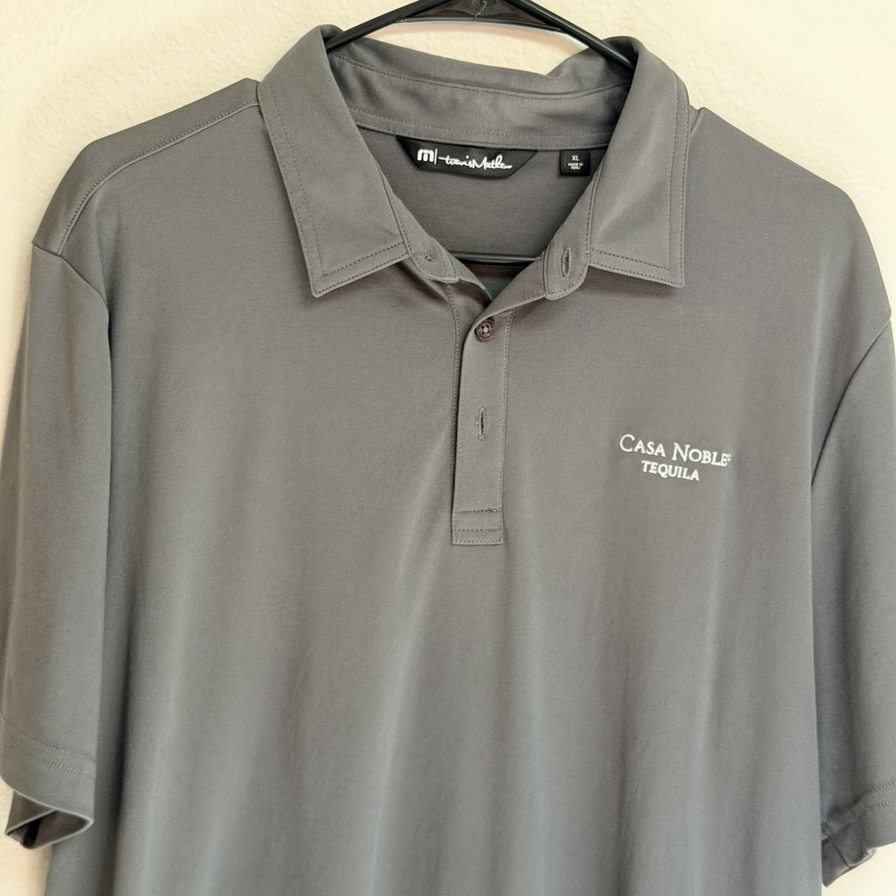 Travis Mathew Gray Polo Shirt Mens XL Casa Noble Tequila Embroidered Golf Preppy